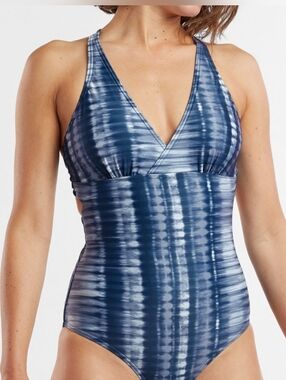 Prana Navy Tie-Dye One-Piece Swimsuit Women's Size M